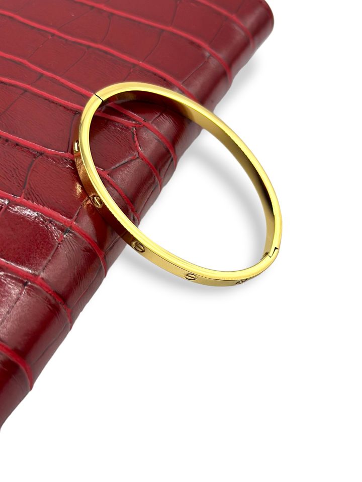 Düz Altın Renk Cartier ''Love Bracelet