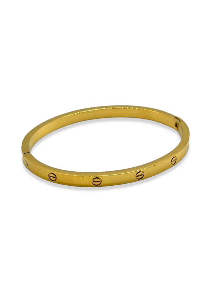 Düz Altın Renk Cartier ''Love Bracelet