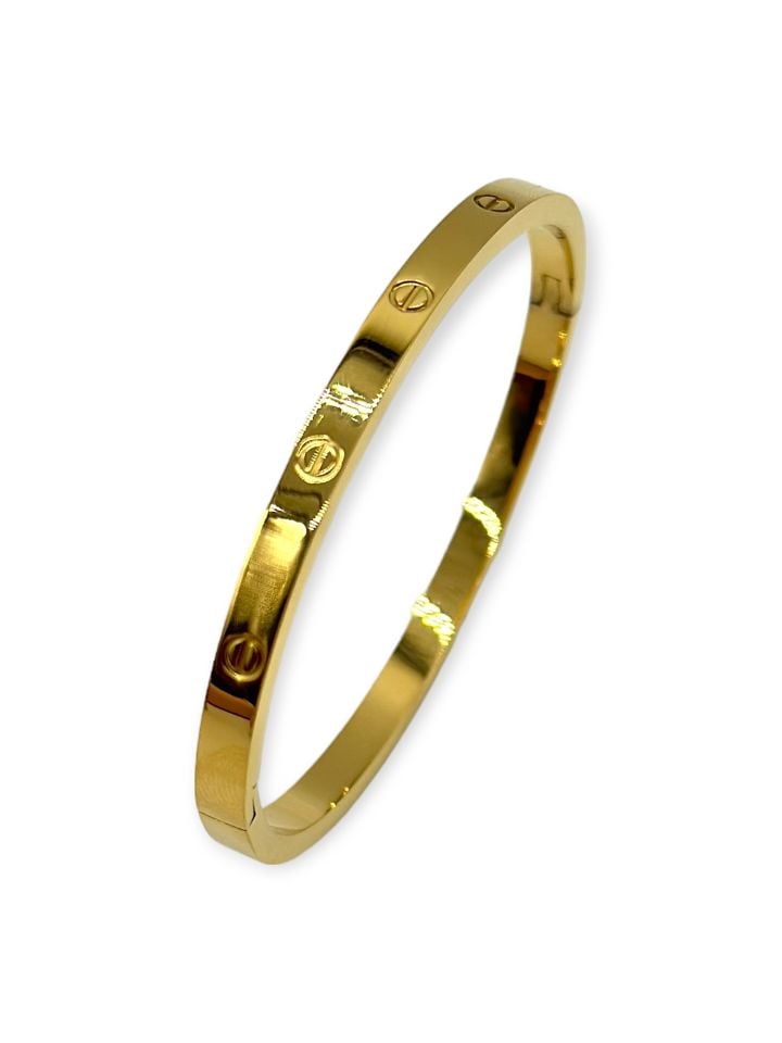Düz Altın Renk Cartier ''Love Bracelet