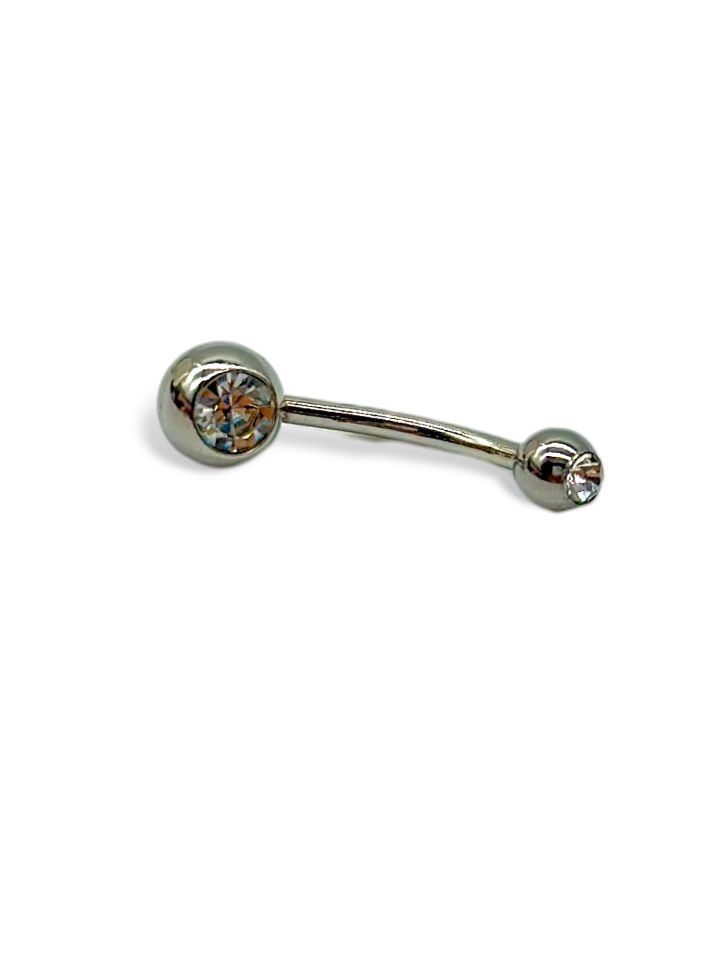 Taşlı Göbek Piercing Gümüş Renk 36li stand