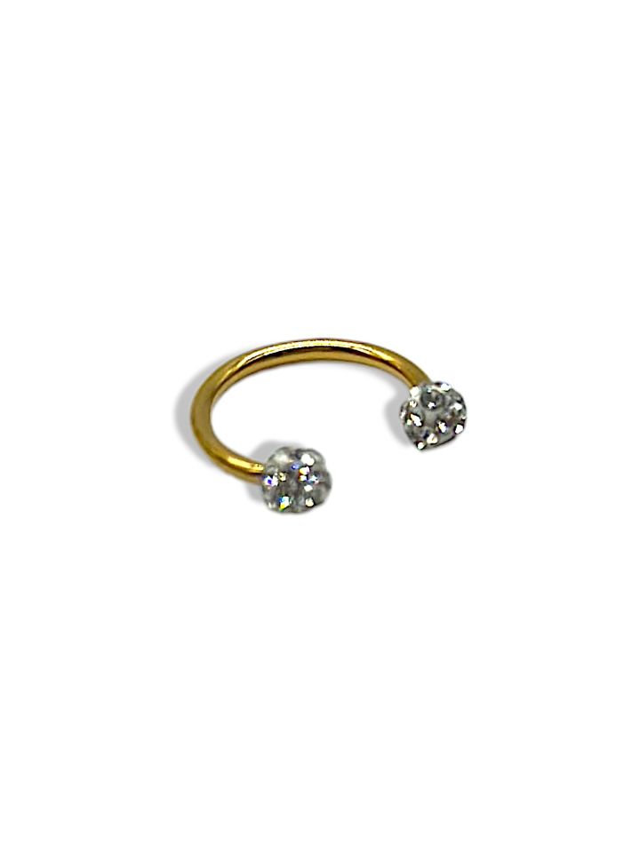 Tek Taşlı Altın Renk Piercing 36li stand