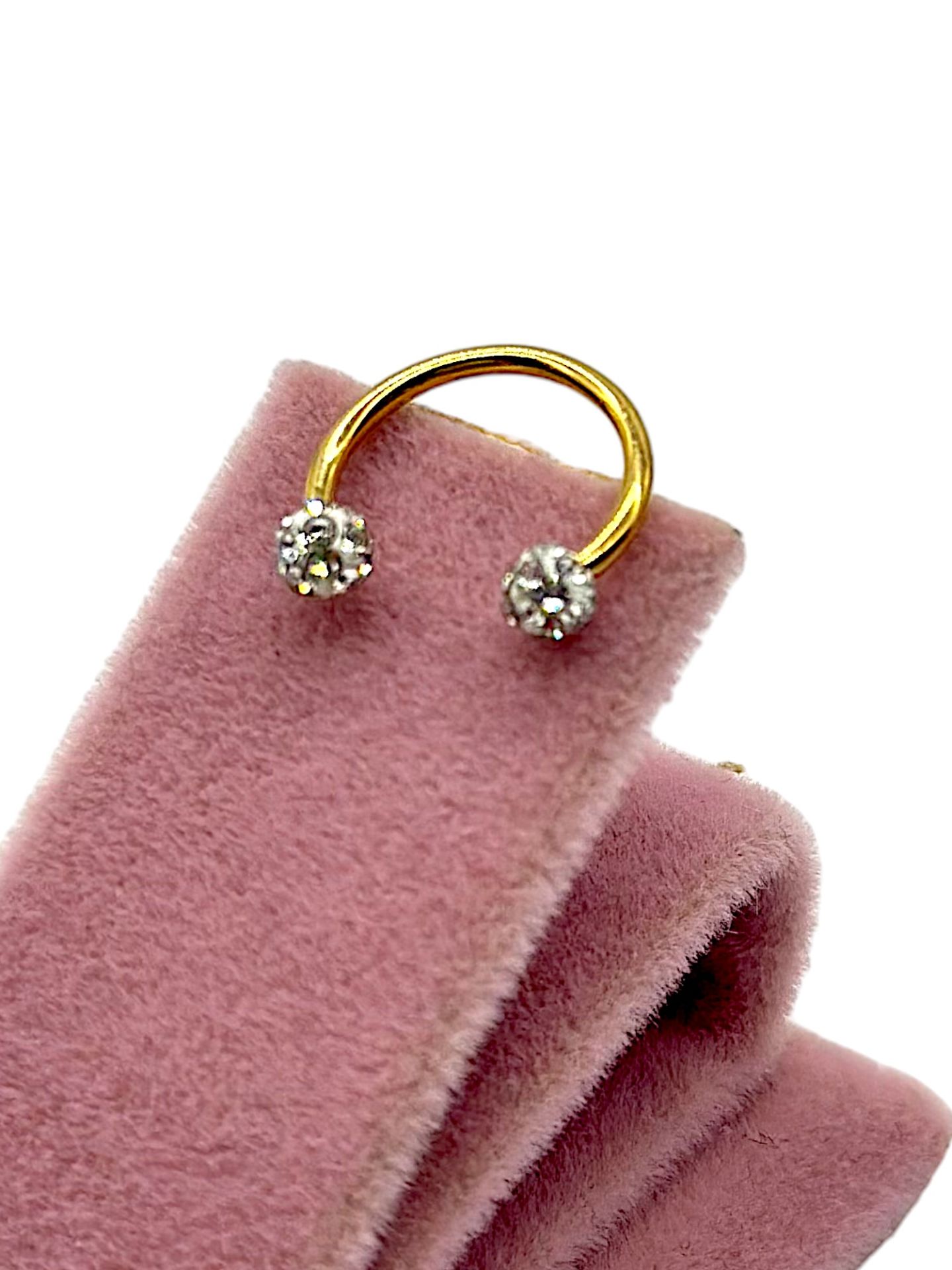 Tek Taşlı Altın Renk Piercing 36li stand