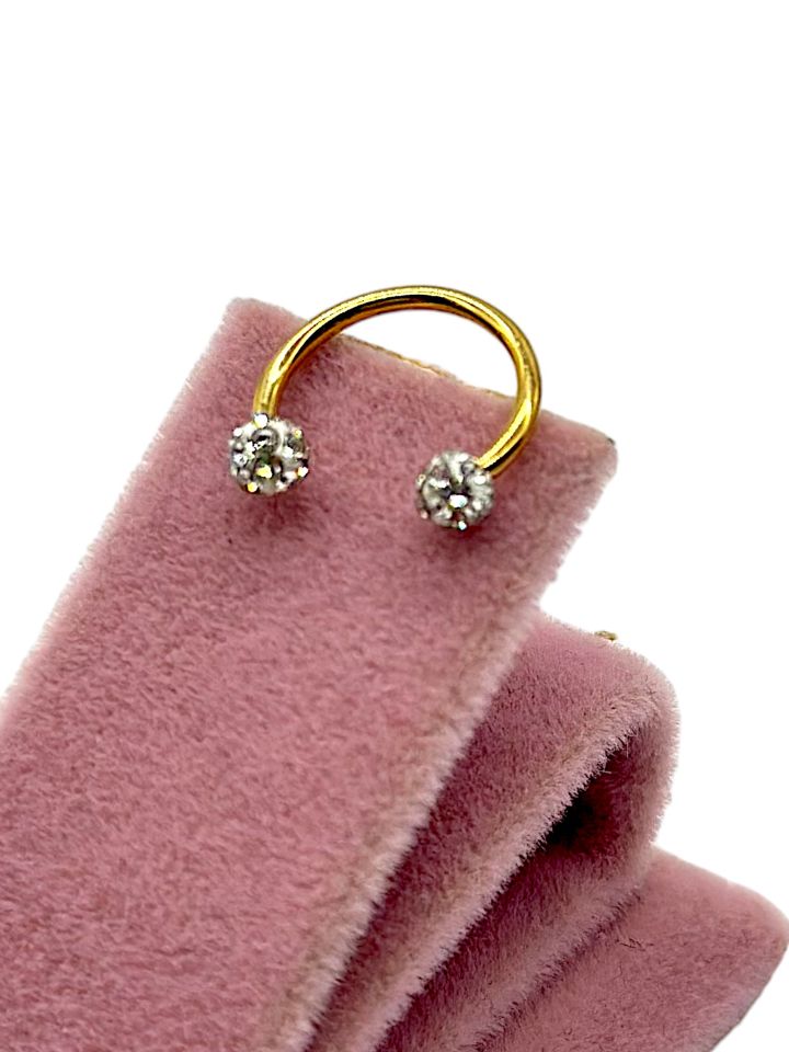 Tek Taşlı Altın Renk Piercing 36li stand