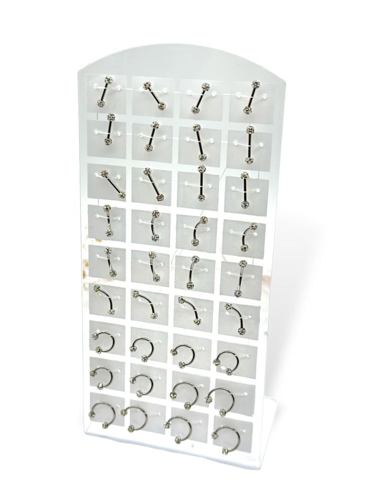 Stantlı Çift Taşlı Nikel Piercing 36li