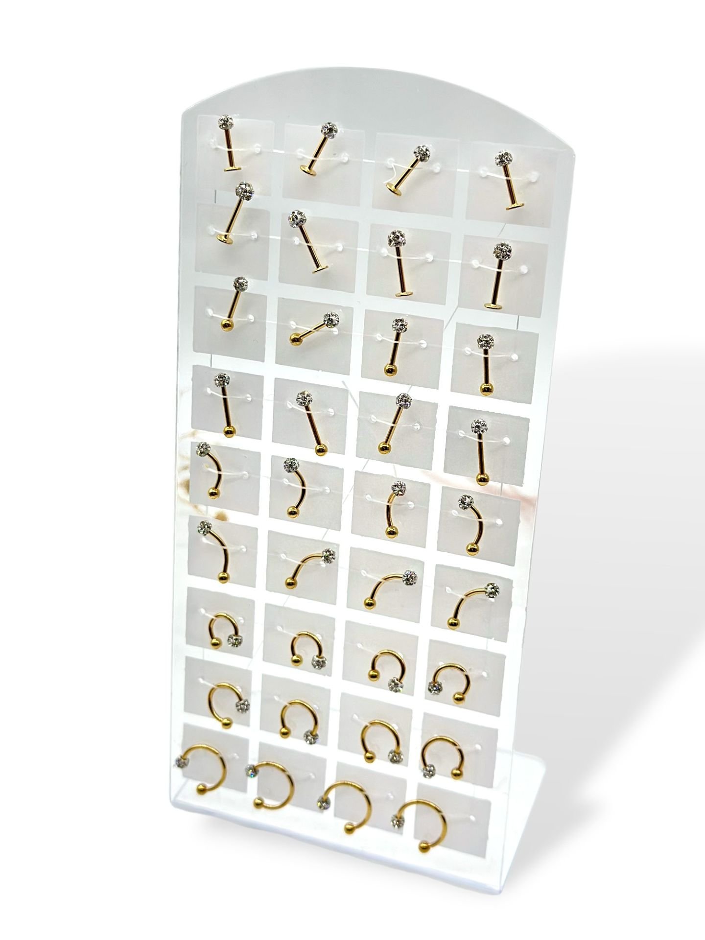 Stantlı Tek Taşlı Sarı Piercing 36li